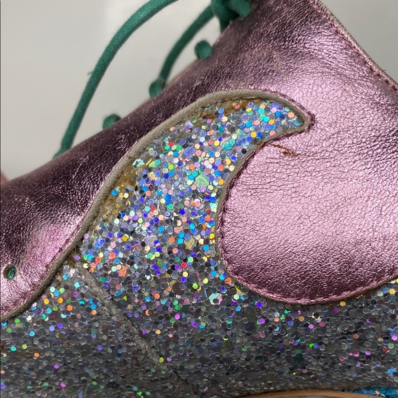 John Fluevog Pink and Blue Glitter Heels - Picture 9 of 16